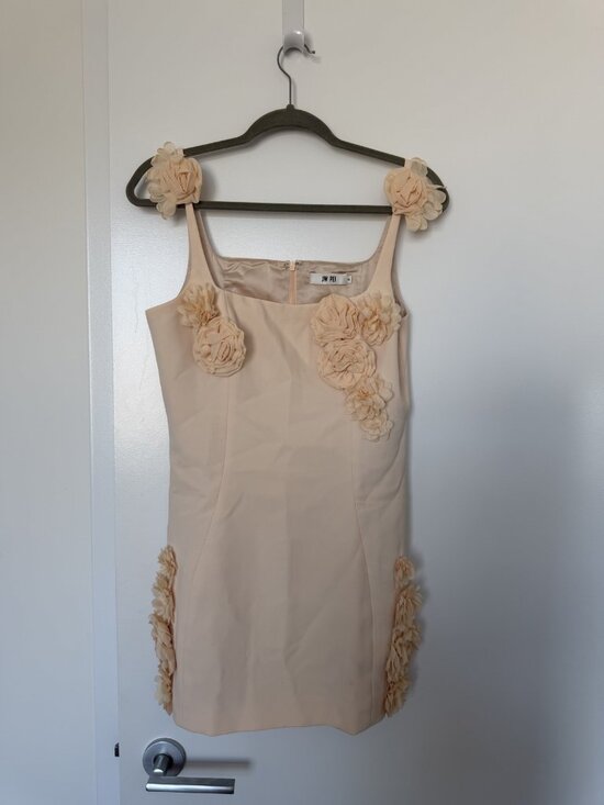 JW PEI Dresses & Skirts - JW PEI Blush Rosette One-Shoulder Mini Dress